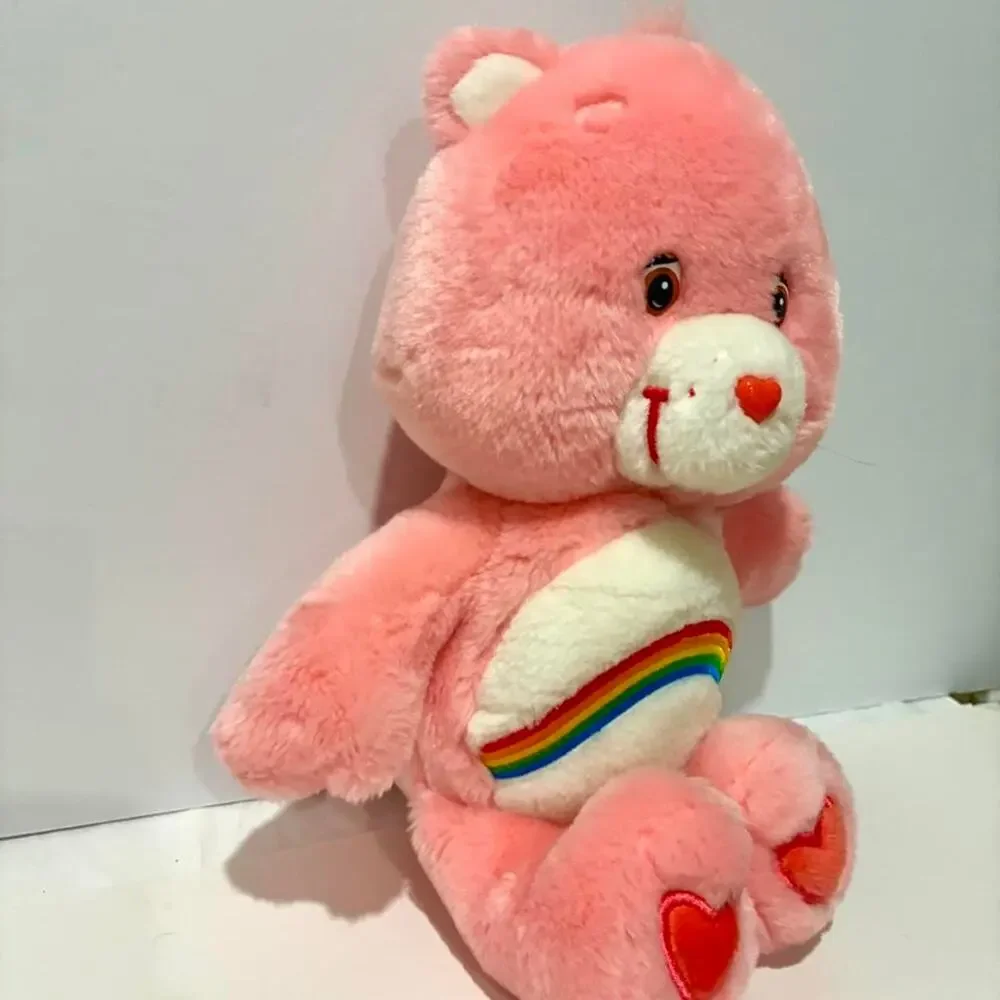 Care Bears Cheer Bear Plush 2002 Stuffed Animal Pink Rainbow
